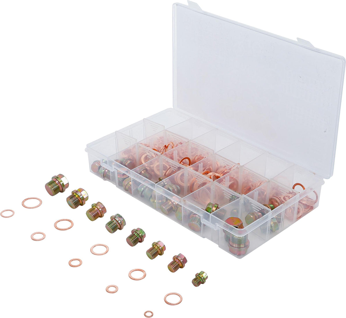 OIL DRAIN PLUG SCREWS AND COPPER SEAL RING ASSORTMENT | 534 PCS. (8118)
