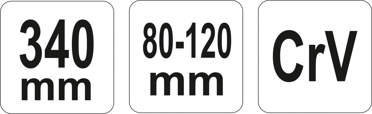 Raktas užmetamas šarnyrinis Cr-V, 80-120 mm (YT-01673)