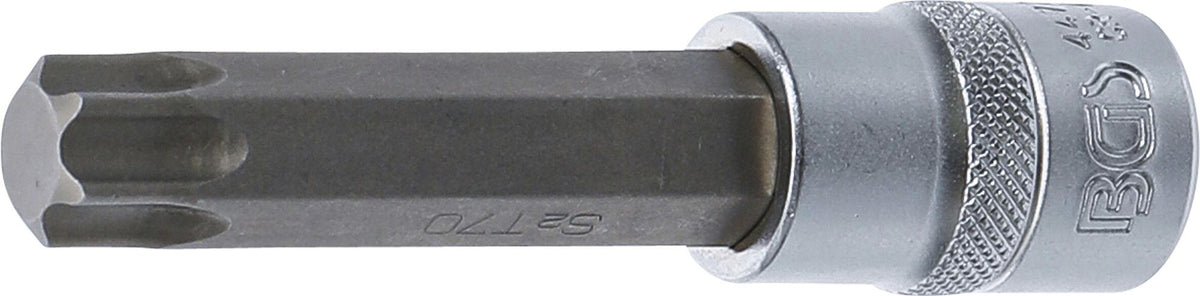 Antgalis įpresuotas į galvutę | ilgis 100 mm | 12,5 mm (1/2") | T-star (Torx) T70 (4477)