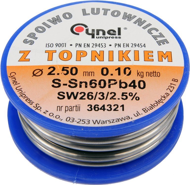 Lydmetalio viela Ø 2,50mm. 100g su fliusu (76822)