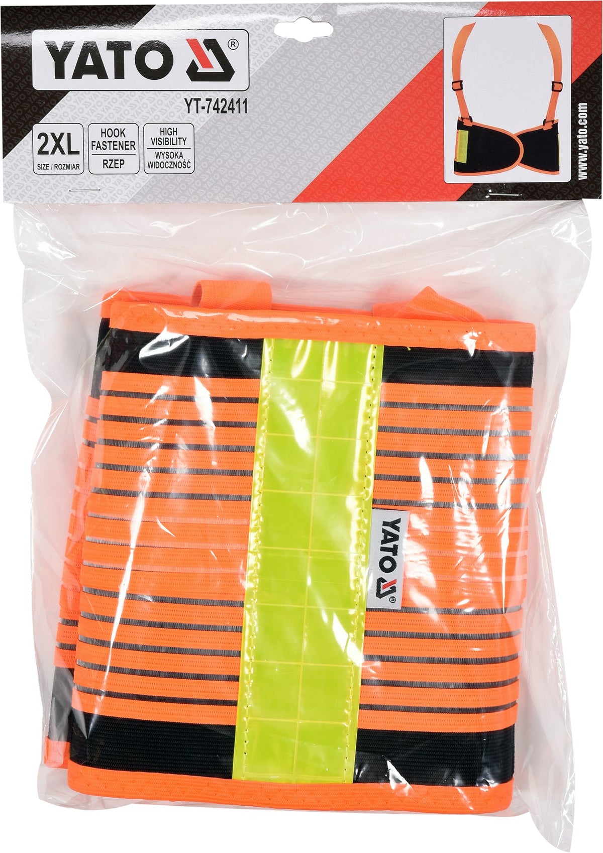 HIGH VISIBILITY BACK SUPPORT BELT,ORANGE (YT-742411)