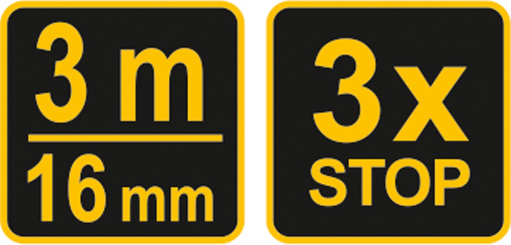 Ruletė su fiksatoriumi 3 m x 16 mm (10123)