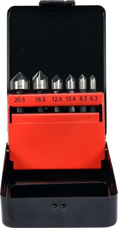 6 PCS COUNTERSINK 6,30-20,50MM HEX (YT-44729)