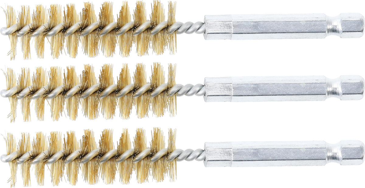 Žalvariniai šepečiai vamzdeliams | 15 mm | 6,3 mm (1/4") | 3 vnt. (3078-15-M)