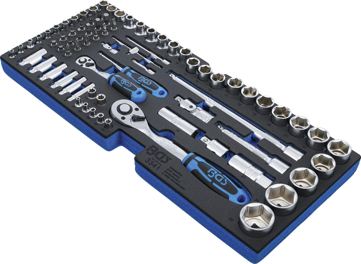 FOAM TRAY FOR BGS 3312: SOCKET SET | 12.5 MM (1/2") + 6.3 MM (1/4") | 77 PCS. (3341)