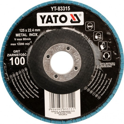FLAP DISC FLAT SHAPE BLUE 125 MM P80 INOX (YT-83314)