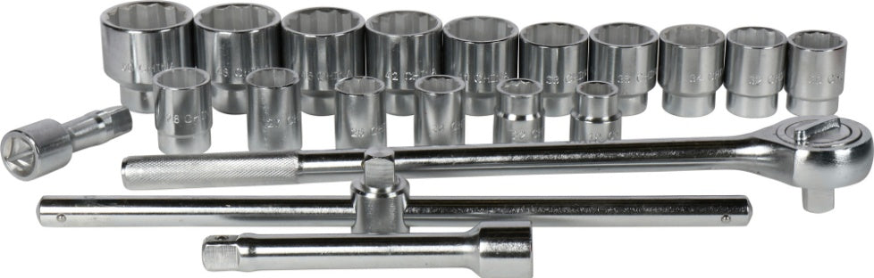 12-POINT SOCKET SET | METAL BOX | 20 MM (3/4") | 21 PCS. (SK780577)