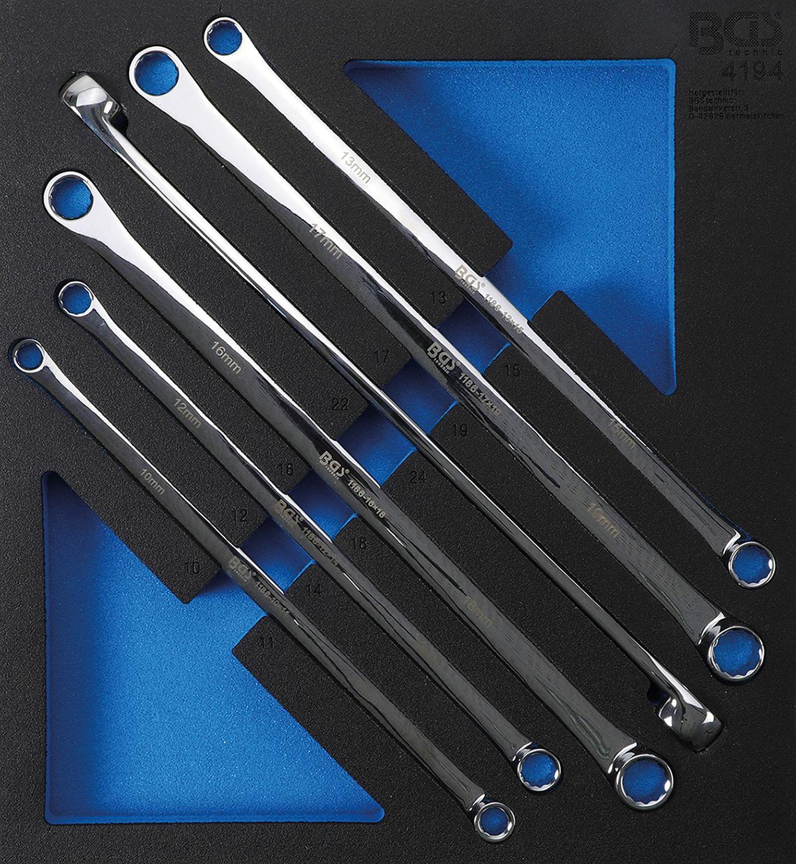 Įrankių dėklas 2/3: dvigubo žiedo veržliarakčių rinkinys | labai ilgi | 10 x 11 - 22 x 24 mm | 6 vnt. (4194)