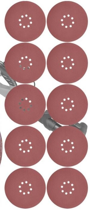 SANDING PAPER (VELCRO) FOR DRYWALL SANDER | WITH HOLES | 225 MM / P180 | 10 PCS. (PD225180S)