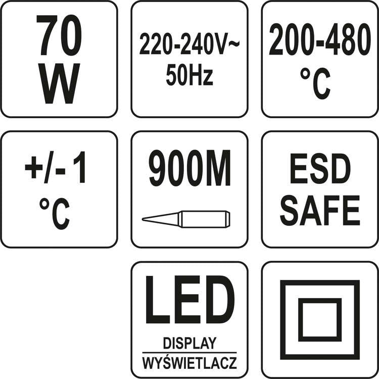 Litavimo stotelė 70W | Led ekranas | tipas 900M (YT-82459)