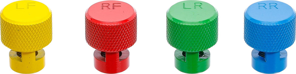 COLOUR CODED TYRE DEFLATING CAPS FOR TPMS VALVES | 4 PCS. (9271)