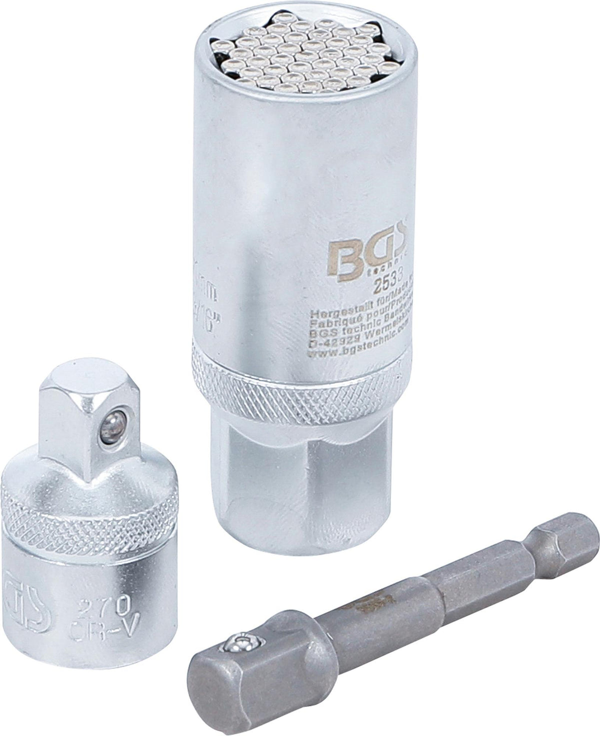 Daugiafunkcinė galvutė su adapterių rinkiniu | 10 mm (3/8") | 9 - 21 mm | 3 vnt. (92533)