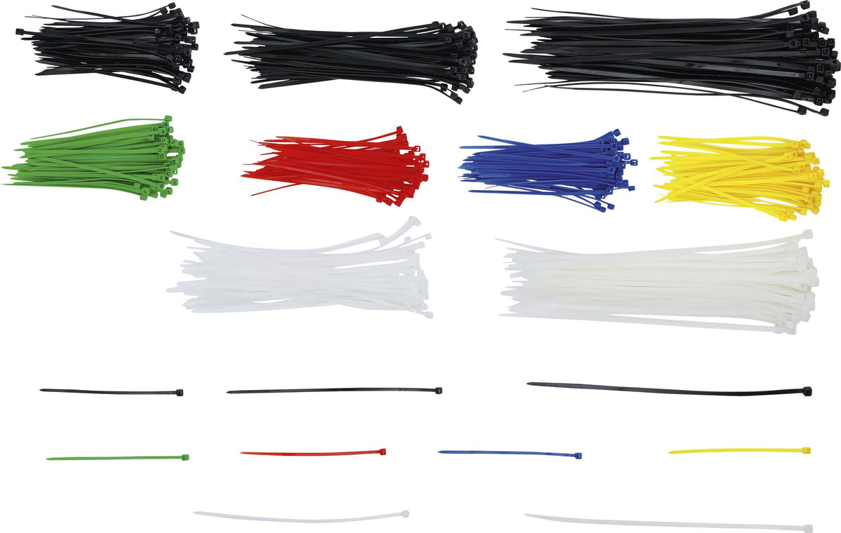 Kabelių jungčių asortimentas | spalvoti | 100 x 200 mm | 450 vnt. (80873)