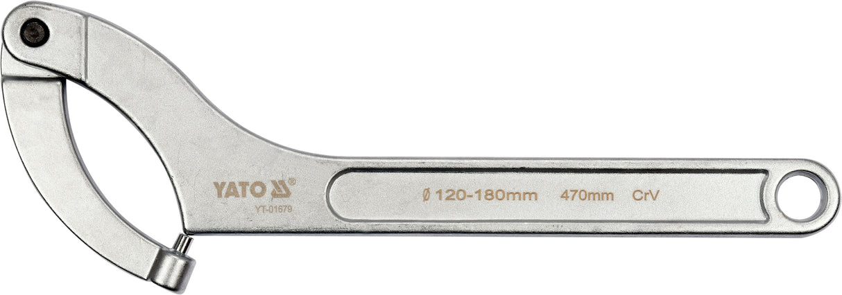 Raktas užmetamas su varžtu Cr-V, 120-180 mm (YT-01679)