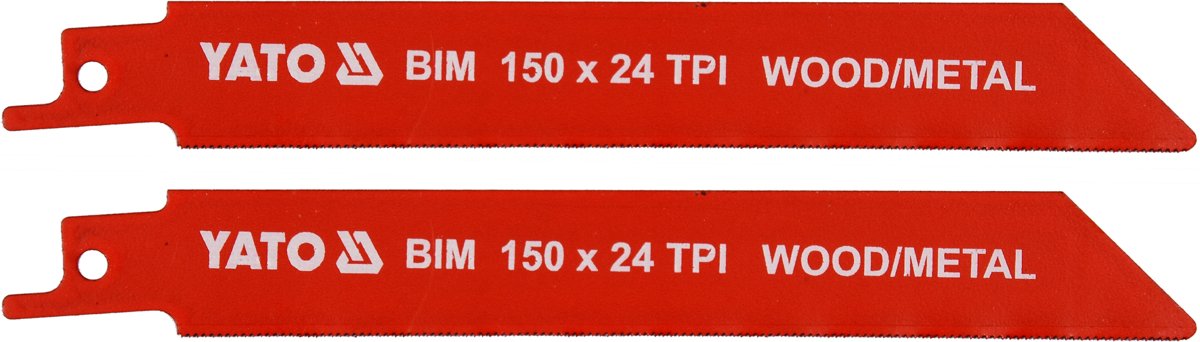 SABRE SAW BLADES BIM 150MM 24TPI 2PCS (YT-33932)
