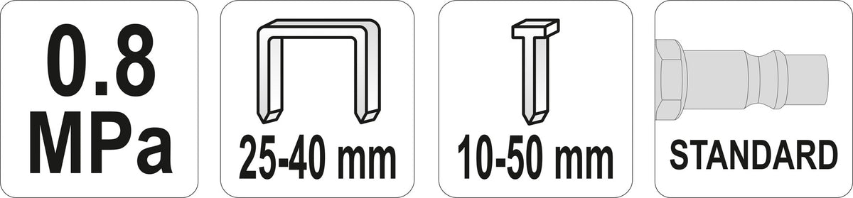 Pneumatinis kabiamūšis / viniamūšis | 25-40 mm / 10-50 mm (YT-09203)