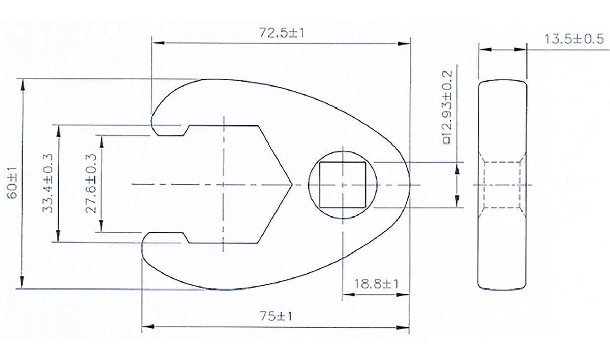 Raktas varnos koja | 12.5 mm (1/2") | 33 mm (1759-33)