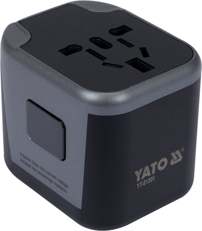 Kelionininis adapteris | universalus | daugiau nei 150 šalių | su 2 X USB 5V / 2.4A Įkrovikliu (YT-81301)