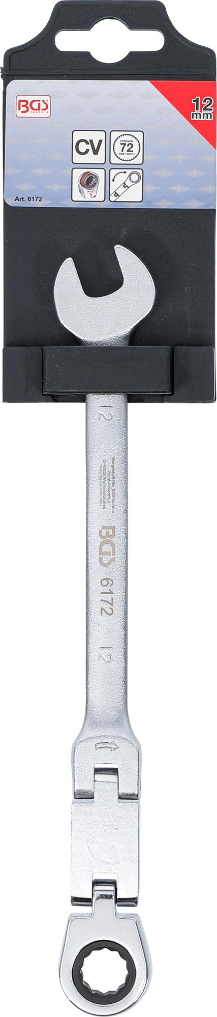 Kombinuotas raktas su terkšle | dvigubas šarnyras | 12 mm (6172)