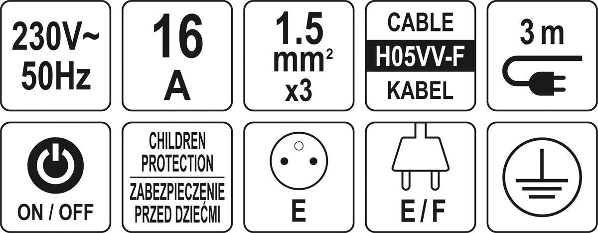 Elektrinis ilgintuvas | 3 lizdai | 1,5 mm2 | 3 m (72351)