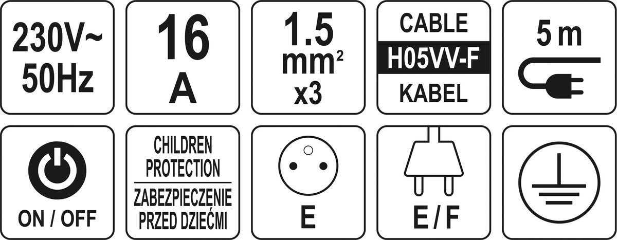 Elektrinis ilgintuvas | 5 lizdai | 1,5 mm2 | 5 m (72358)
