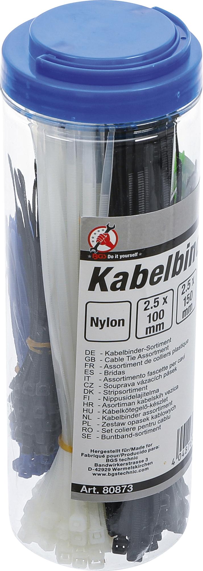 Kabelių jungčių asortimentas | spalvoti | 100 x 200 mm | 450 vnt. (80873)