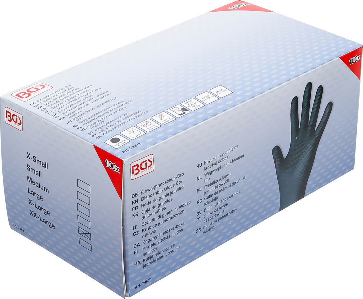 DISPOSABLE GLOVE BOX | NITRILE | WITH EXTRA GRIP | SIZE XL | 100 PCS (74671)