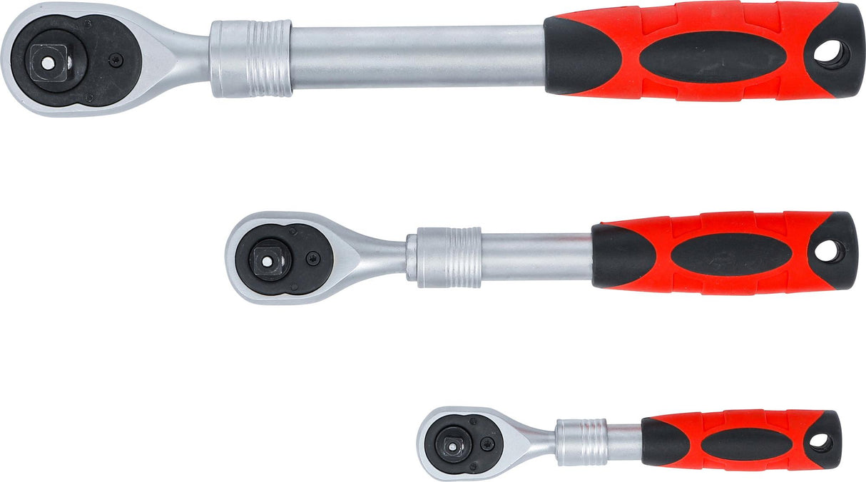 REVERSIBLE RATCHET SET | EXTENDABLE | 6.3 MM (1/4") - 10 MM (3/8") - 12.5 MM (1/2") | 3 PCS. (72113)