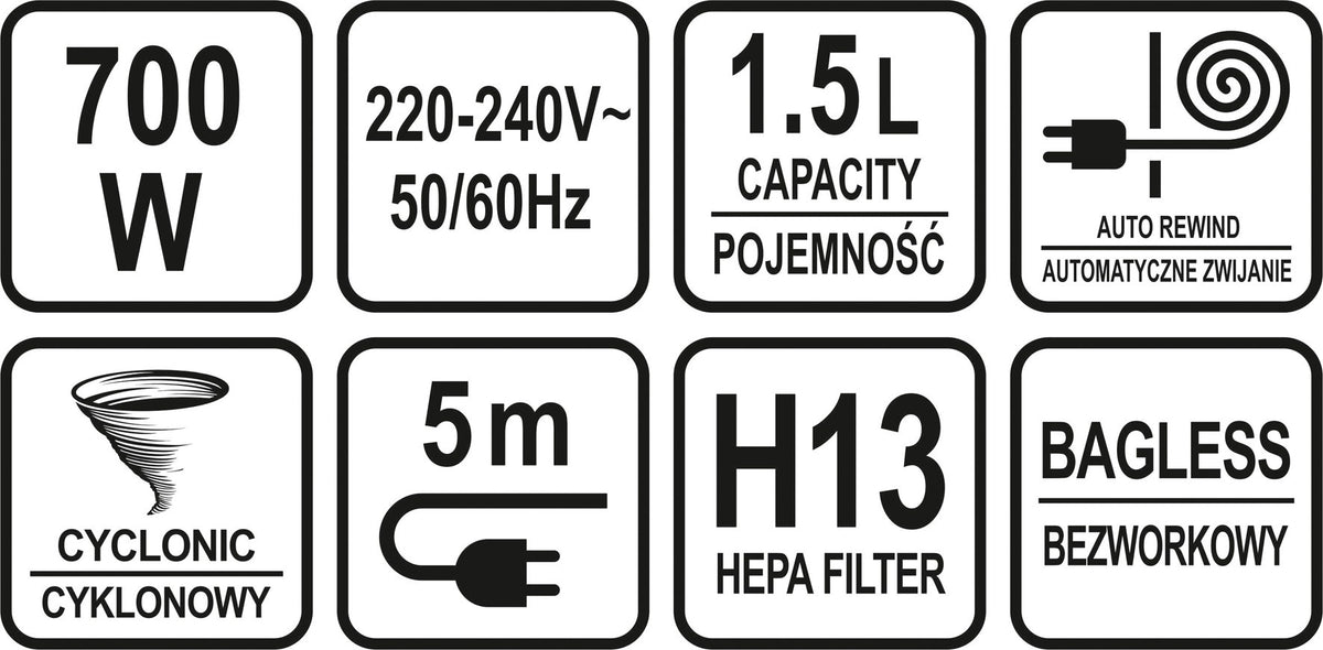 Dulkių siurblys | cikloninis | 3 šepečiai | 700W (67091)