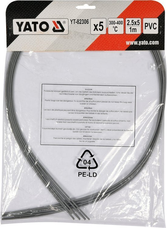 WELDING PLASTIC RODS PVC 2,5X5MM 5PCS (YT-82306)