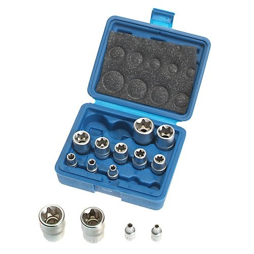 Galvučių rinkinys E-Star varžtams 14 vnt, 1/4"+3/8"+1/2", E4-E24 (KR121014)