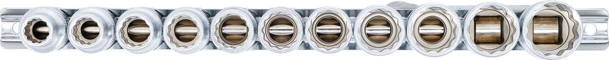 Galvučių rinkinys 12 kampų | 12,5 mm (1/2") | 10 - 21 mm | 11 vnt. (9107)