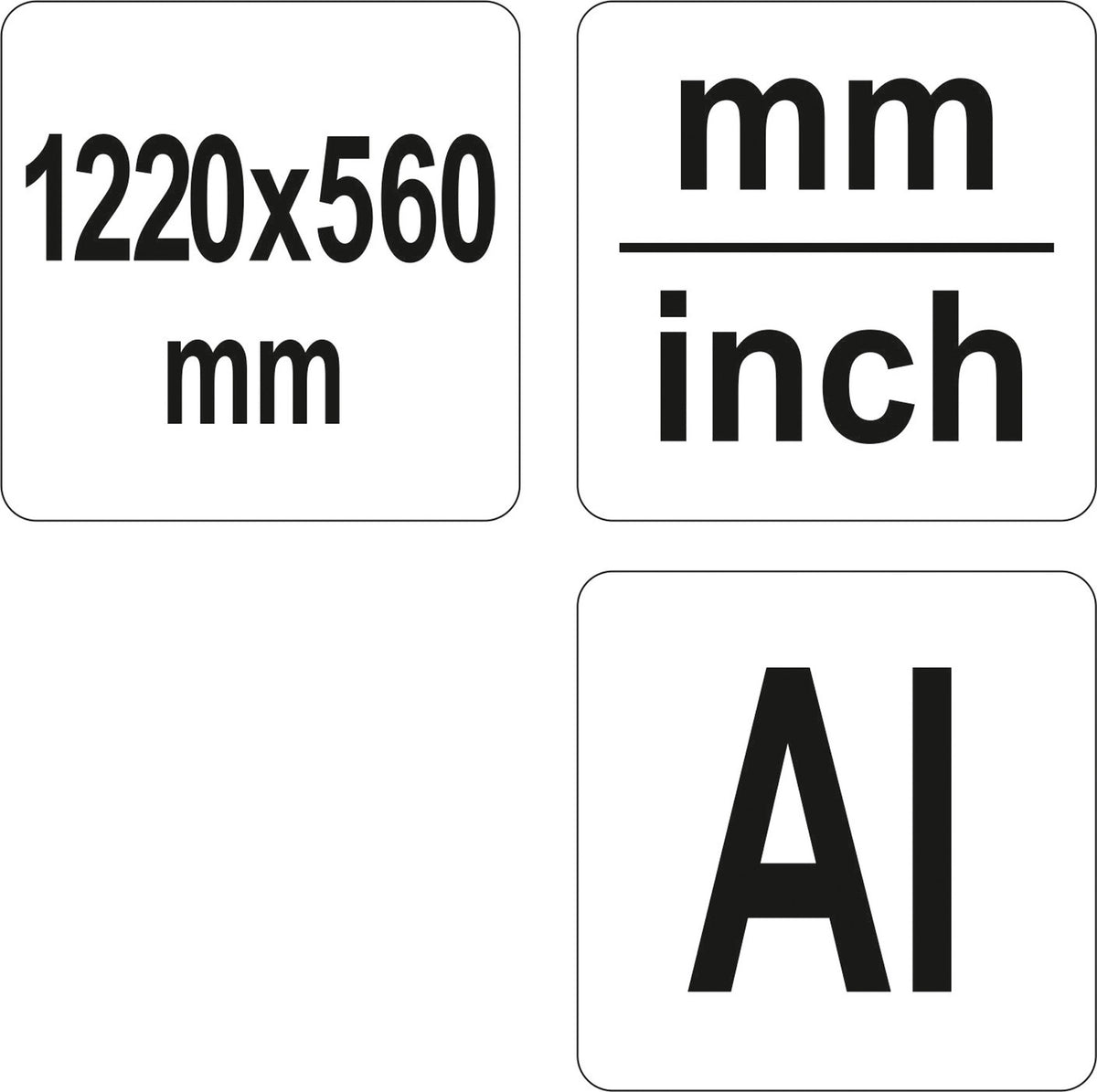 Kampainis reguliuojamas | aliuminis | 1270 mm x 560 mm (YT-70792)