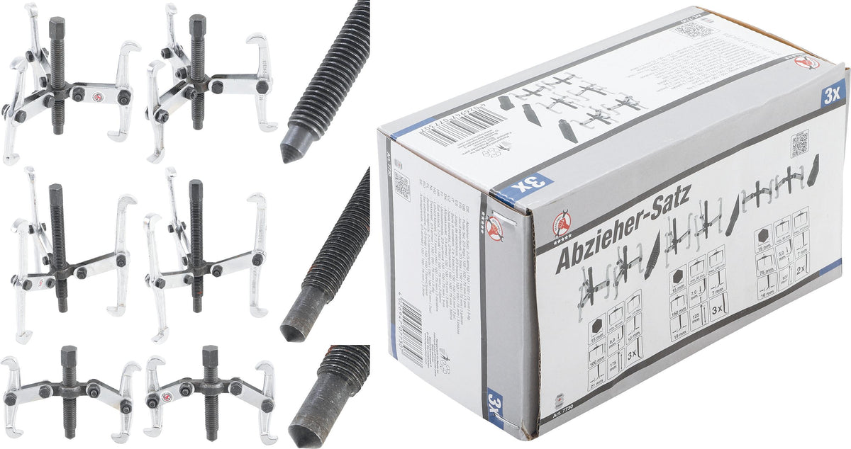 PULLER SET, 2/3-ARM | 150 / 100 / 75 MM | 3 PCS. (7730)
