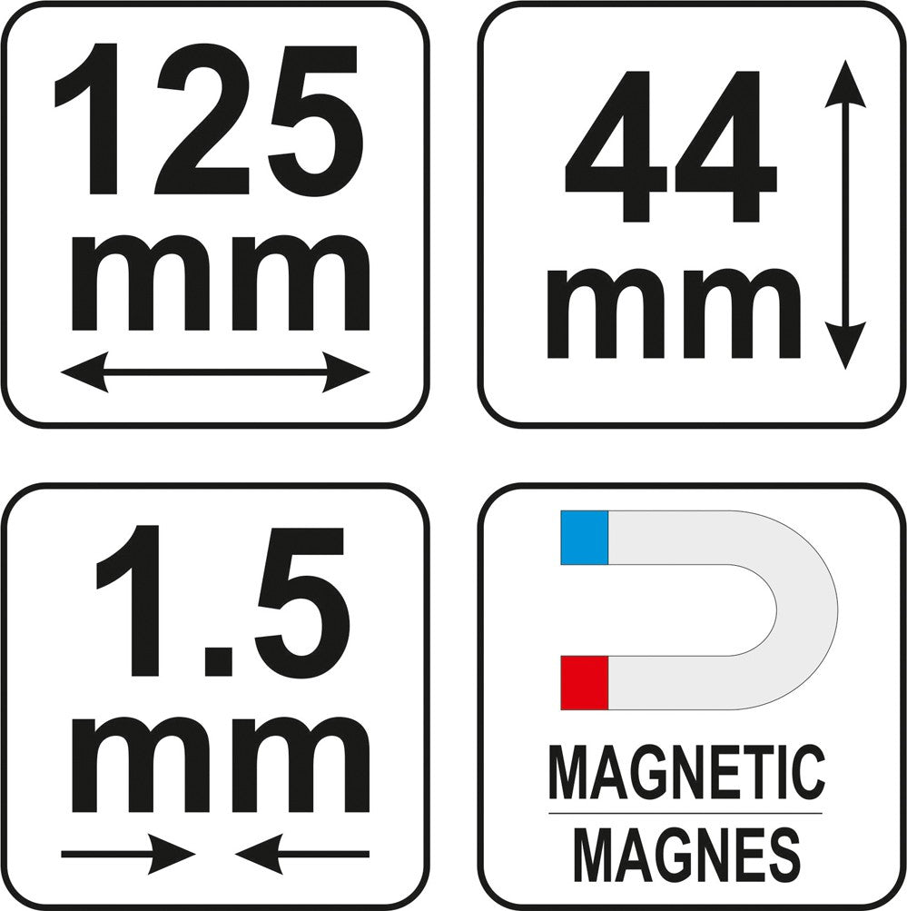 Kontūrų matuoklis/ šablonas/ trafaretas profiliams | 125 mm (YT-3735)