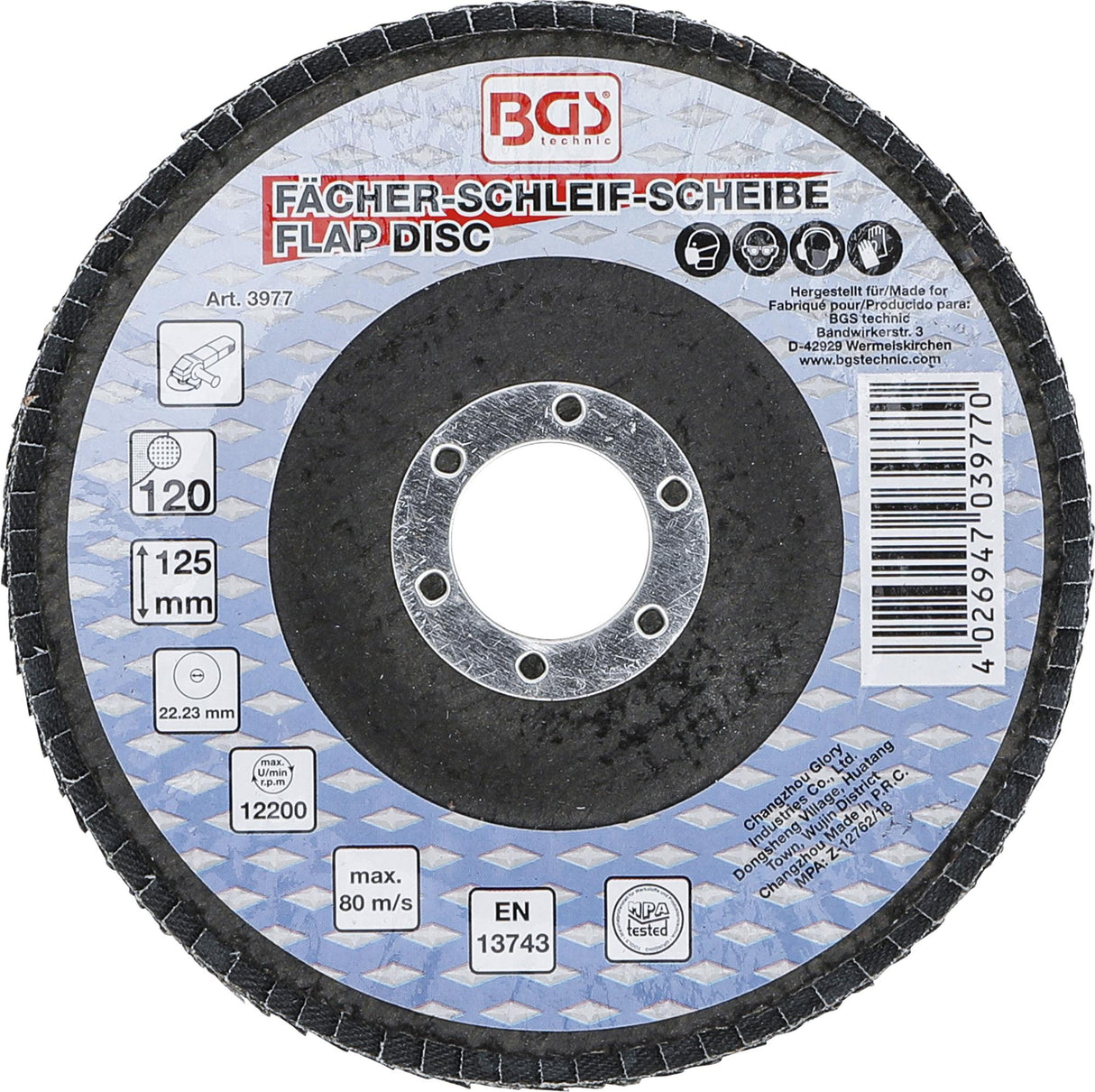 Šlifavimo diskas lapelinis | Ø 125 mm | K 120 (3977)