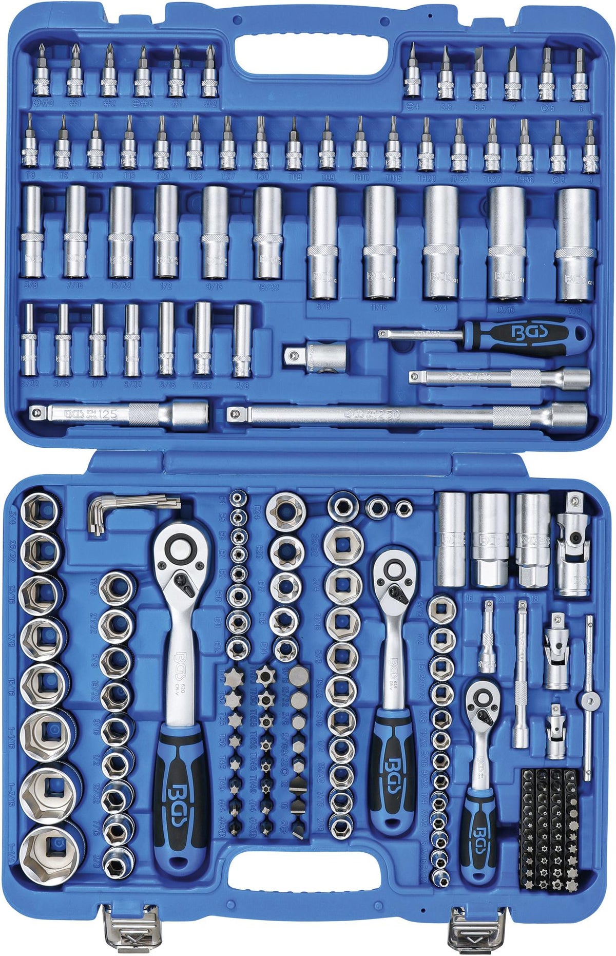 SOCKET SET HEXAGON | 6.3 MM (1/4") / 10 MM (3/8") / 12.5 MM (1/2")| INCH SIZES | 192 PCS. (2245)