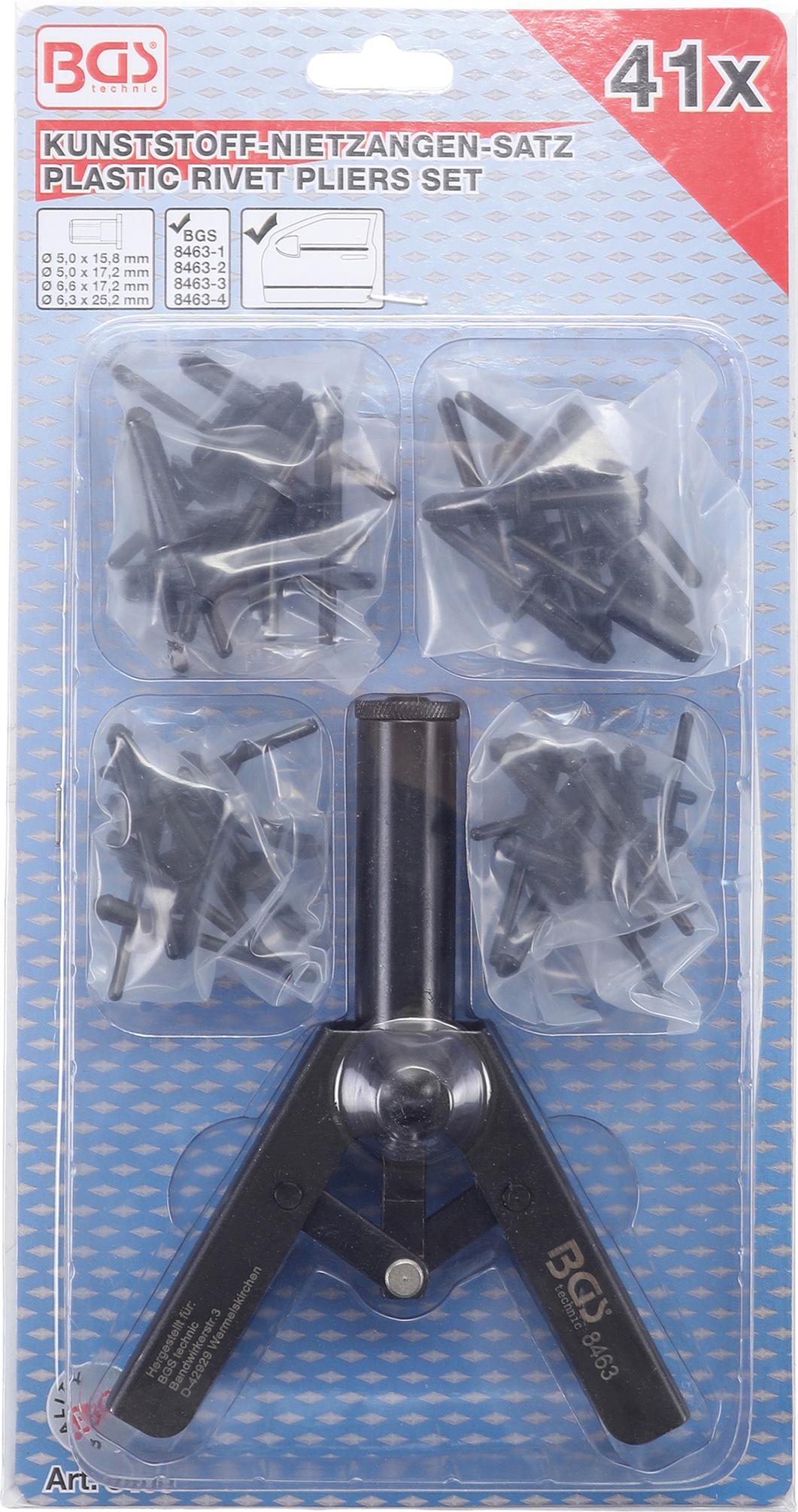 Kniediklis plastikinėms kniedėms su rinkiniu (8463)