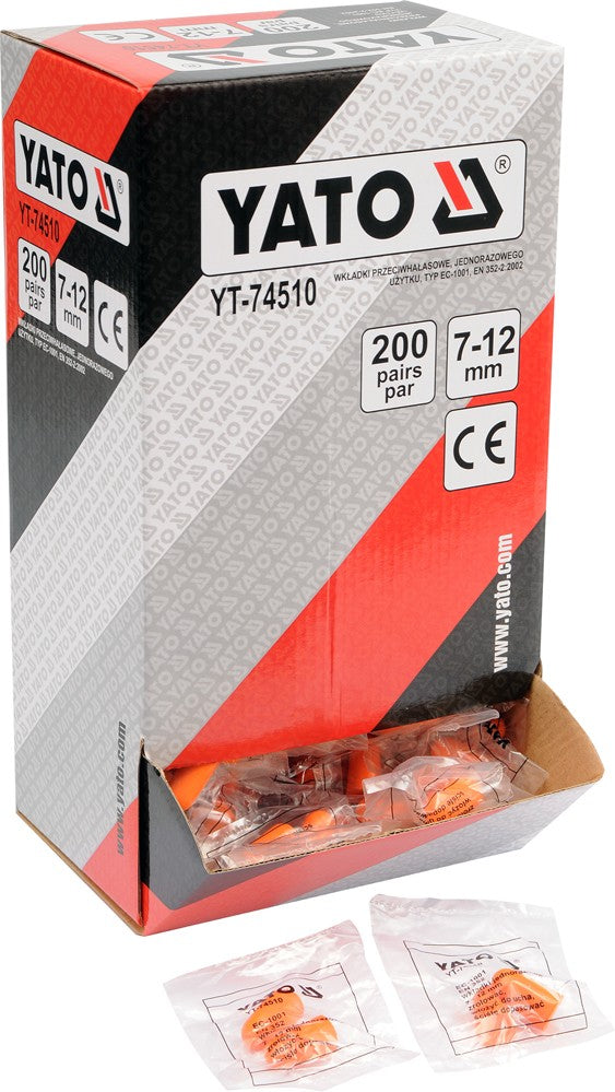 EAR PLUGS FOAM PU 38DB 200 PAIRS (YT-74510)