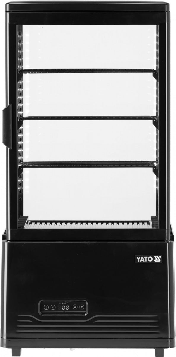 Profesionali šaldoma vitrina su LED apšvietimu 79L | 0–+12 °C | juoda (YG-05052)