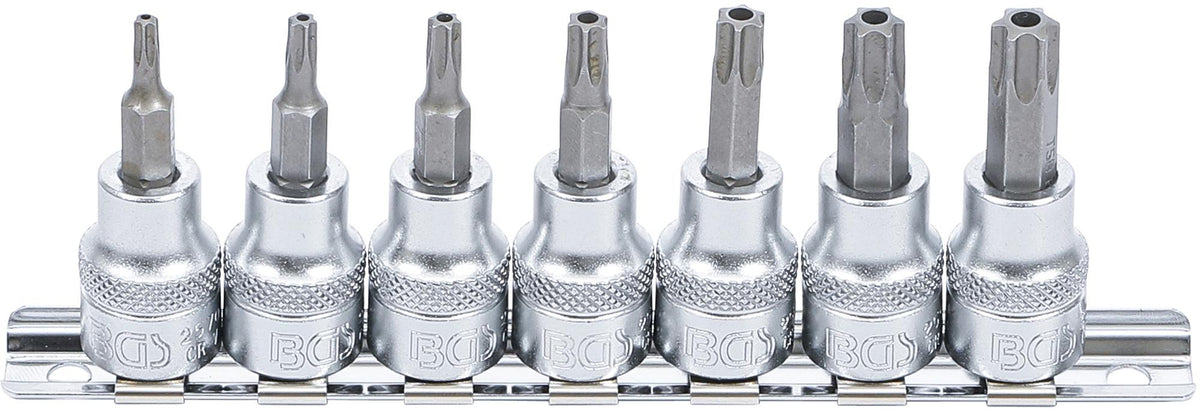 BIT SOCKET SET | 10 MM (3/8") DRIVE | T-STAR TAMPERPROOF (FOR TORX) T15 - T50 | 7 PCS. (9341)