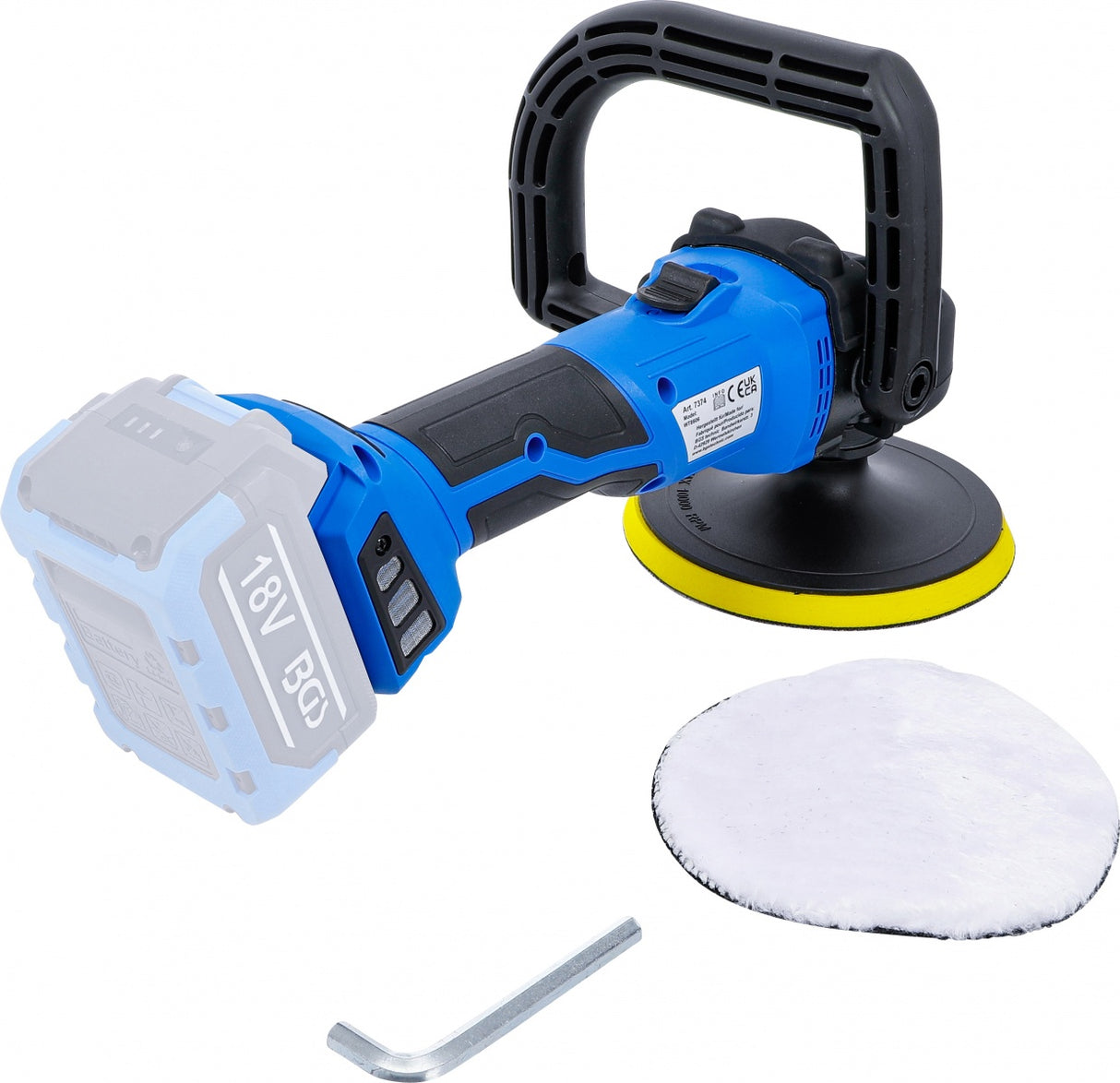 CORDLESS POLISHER AND GRINDER SET | BRUSHLESS | 18 V | WITH RECHARGEABLE BATTERY AND QUICK CHARGER (7395)