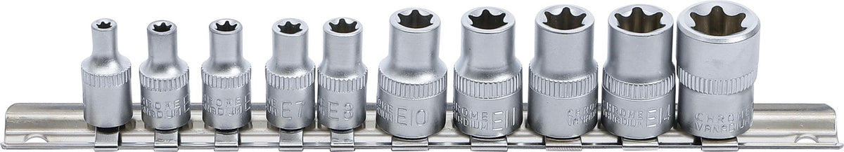 Galvučių rinkinys E-Tipas | 6,3 mm (1/4") / 10 mm (3/8") | E4 - E16 | 10 vnt. (9548)