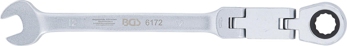 Kombinuotas raktas su terkšle | dvigubas šarnyras | 12 mm (6172)