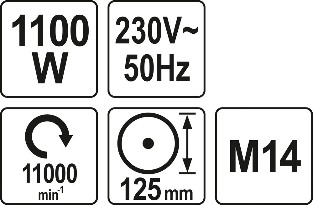 Угловая шлифмашина | 1100W | 125 mm