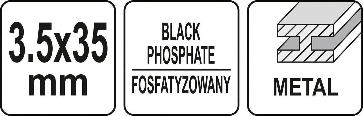 Savisriegiai į metalą | fosfatuoti | ant juostelės | 3,5 x 35 mm | 1000 vnt. (YT-09442)
