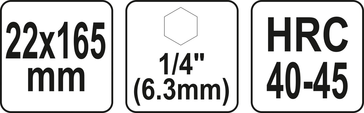 Spiralinis grąžtas medžiui | su hex (1/4") galu | 22 mm (YT-44686)