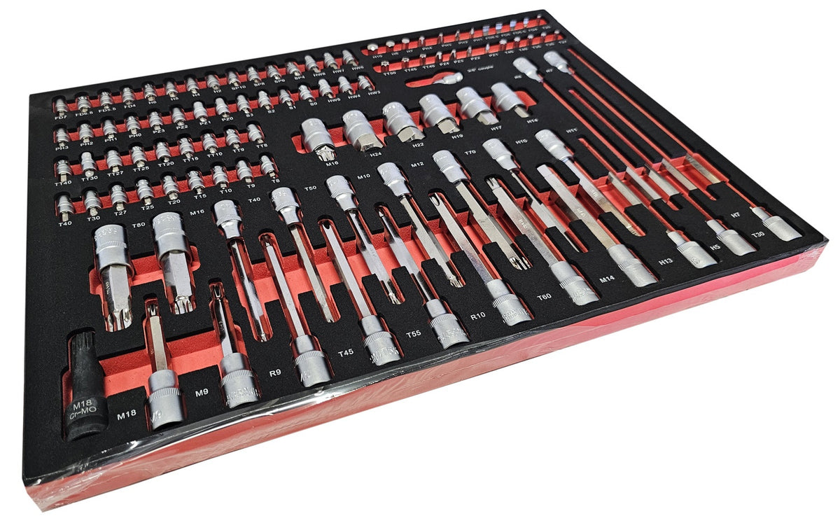 TOOL CABINET ON WHEELS XXL | METAL WORKTOP | WITH TOOLS | 7 DRAWERS / 1 DOOR (H7008)