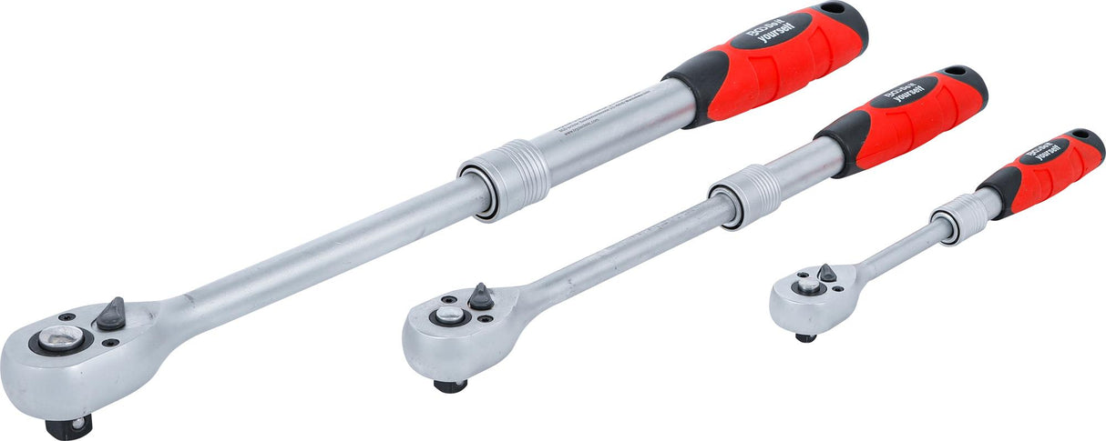 REVERSIBLE RATCHET SET | EXTENDABLE | 6.3 MM (1/4") - 10 MM (3/8") - 12.5 MM (1/2") | 3 PCS. (72113)