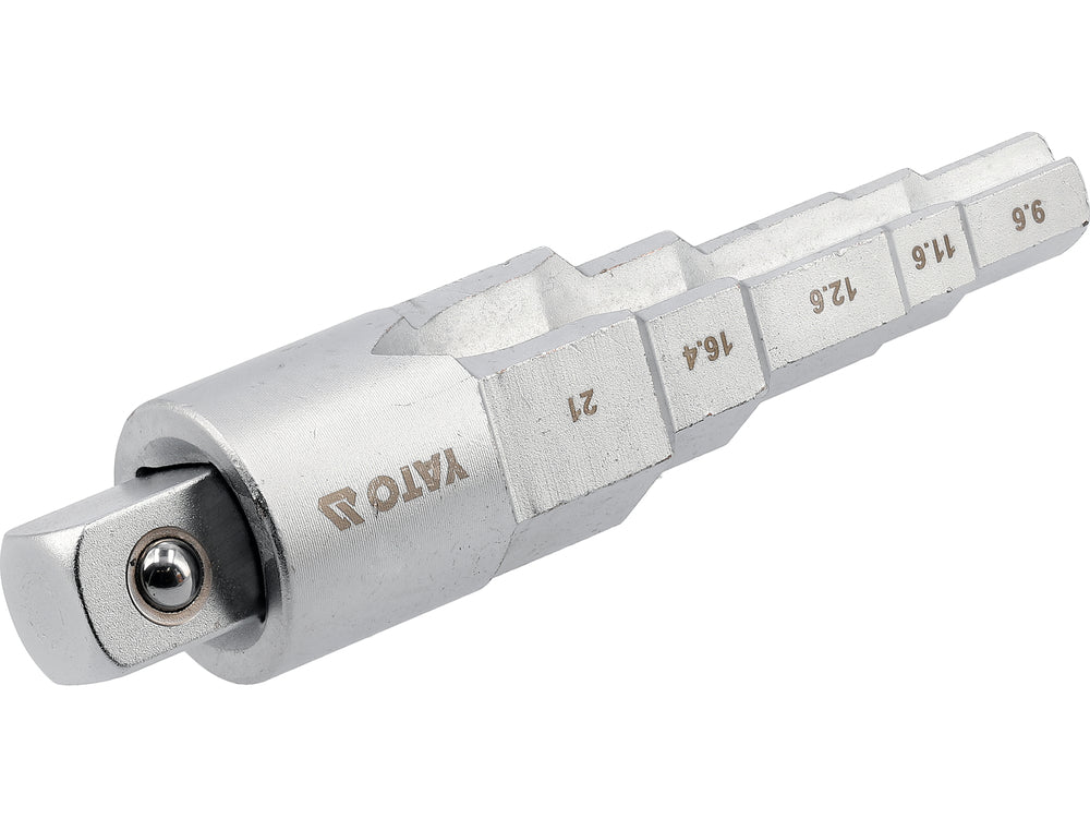 Raktas pakopinis | su adapteriu | 9.6 / 11.6 / 12.7 / 16.4 / 21 mm (YT-03319)